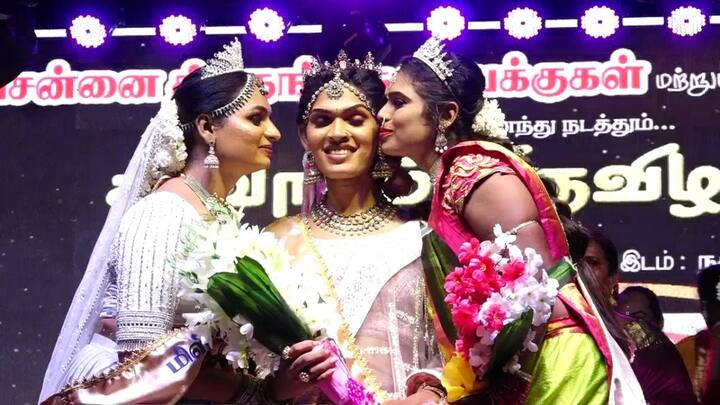 Miss thirunangai beauty pageant Shamsi from Chennai won the first prize Miss Transgender மிஸ் திருநங்கை அழகி போட்டி... முதல் பரிசை தட்டிச்சென்ற சென்னையைச் சேர்ந்த ஷாம்சி