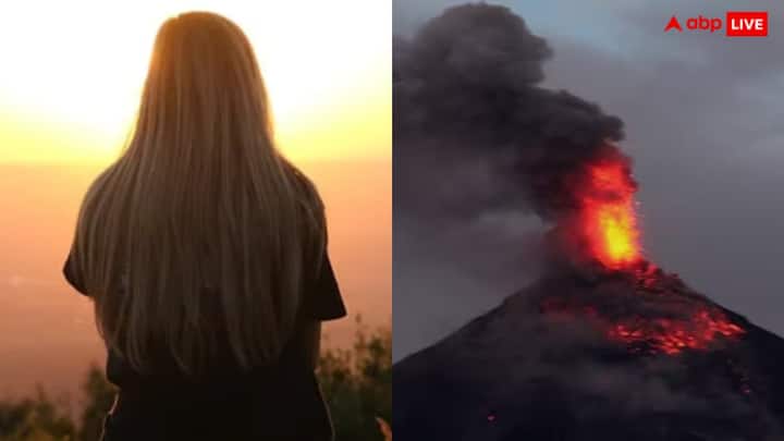 Volcano accident in indonesia women fell into volcano trending तस्वीर के चक्कर में पार कर ली मौत की लकीर, 250 फीट ऊंचाई से धधकते ज्वालामुखी में जा गिरी महिला