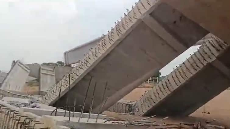 Telangana Bridge Under Construction For 8 Years, Collapses Following Strong Winds Telangana Bridge, Under Construction For 8 Years, Collapses Following Strong Winds — On Cam