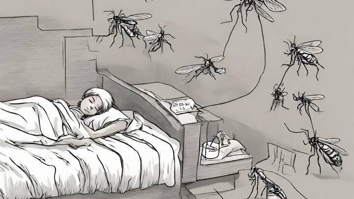 Fever is usually the first symptom of malaria infection. It may be mild to begin with and progress to high-grade fever as the infection progresses and it may remain till infection is treated. There will be severe shaking chills followed by perspiration. There may be alternative feelings of hot and then cold. (Image Source: Canva)