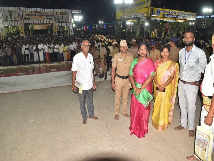 மாவட்ட ஆட்சியர் சங்கீதா ஆய்வுப் பணிகள் மேற்கொண்டபோது.