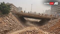 तेलंगाना: तेज आंधी में भरभरा कर गिरा पुल का हिस्सा, आठ साल से चल रहा था निर्माण