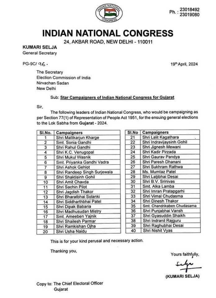 गुजरात में सात मई को लोकसभा चुनाव के लिए 25 सीटों पर चुनाव होगा. जबकि सूरत की सीट पर बीजेपी को पहले ही जीत मिल चुकी है. यहां से बीजेपी के प्रत्याशी मुकेश दलाल निर्विरोध जीत गए हैं.