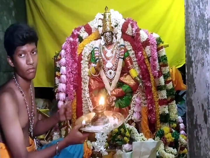 Goddess Kannagi dressed in green silk during the Chitrai full moon ...