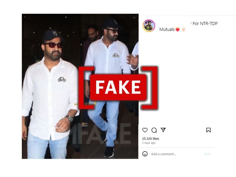 Fact Check: Viral Photo Of Jr NTR Wearing A Shirt With TDP Symbol Is Manipulated