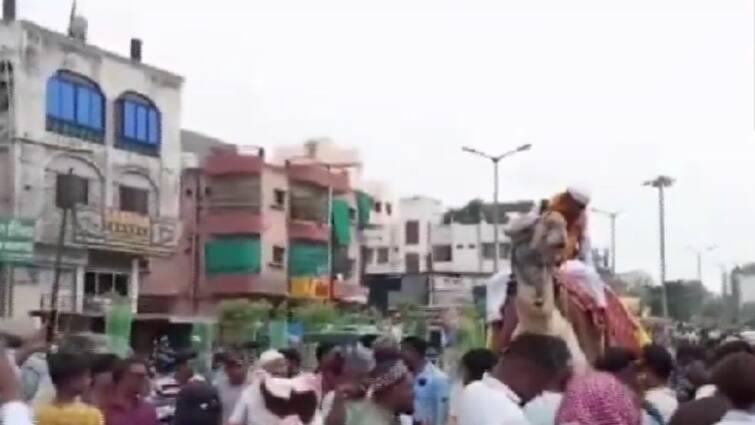 Maharashtra Independent Candidate came on  Camel On Busy Streets for Lok Sabha Nomination Watch Video: ஒட்டகத்தின் மீது வந்து மனுத்தாக்கல் செய்த சுயேட்சை வேட்பாளர் - மகாராஷ்ட்ராவில் சுவாரஸ்யம்