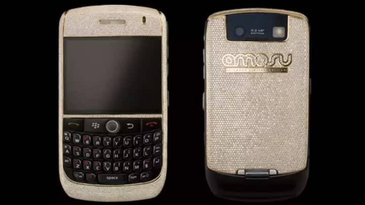 Diamond BlackBerry Amosu Curva ($240,000): The phone features 4,459 diamonds which weigh 28 carats on the front and back. The body was created using 18-carat gold, and this phone will come with free concierge services for a year. The company created only three of such pieces which took 350 hours to be crafted.