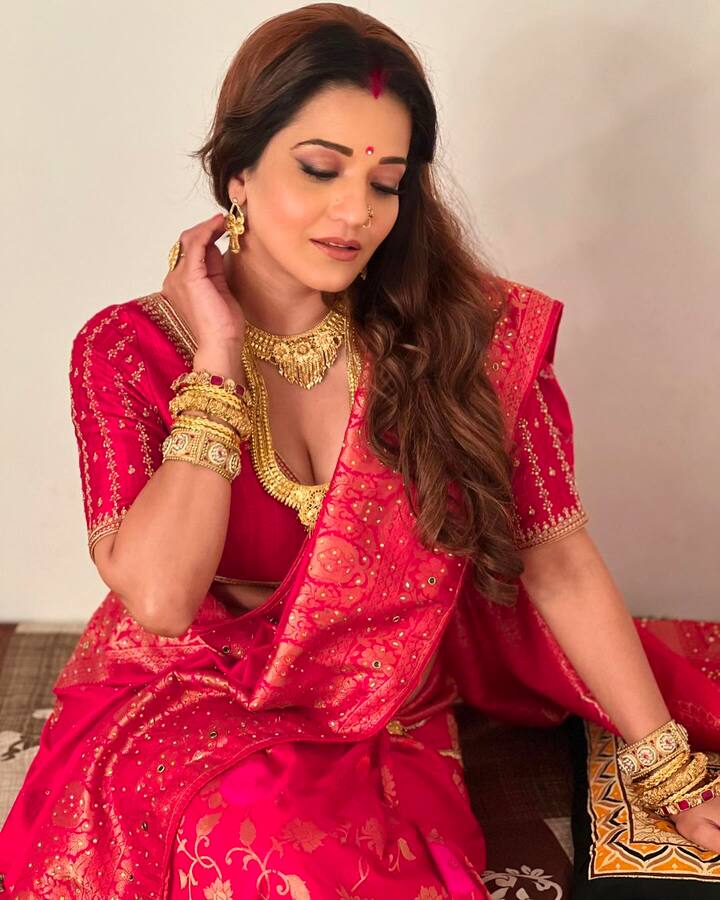 આ તસવીરો મોનાલિસાએ તેના ઈન્સ્ટાગ્રામ હેન્ડલ પરથી શેર કરી છે. તે તસવીરોમાં અભિનેત્રી પિંક કલરની સાડી પહેરેલી જોવા મળી હતી.
