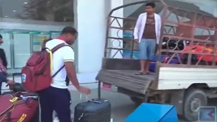 West Indies cricketers load luggage in small van in Nepal watch video Watch Video: 