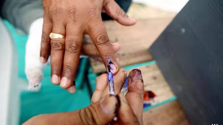 આ શાહી નખના ઉપરના ભાગથી તર્જની પરની આંગળીના ઉપરના ભાગ સુધી બ્રશની મદદથી લગાવવામાં આવે છે. આ શાહીને ચૂંટણીની શાહી પણ કહેવામાં આવે છે.