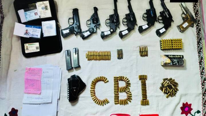 CBI Sandeshkhali West Bengal Enforcement Directorate arms ammunition recovered CBI Recovers Revolvers, Pistols, Incriminating Documents During Searches During Sandeshkhali Raids