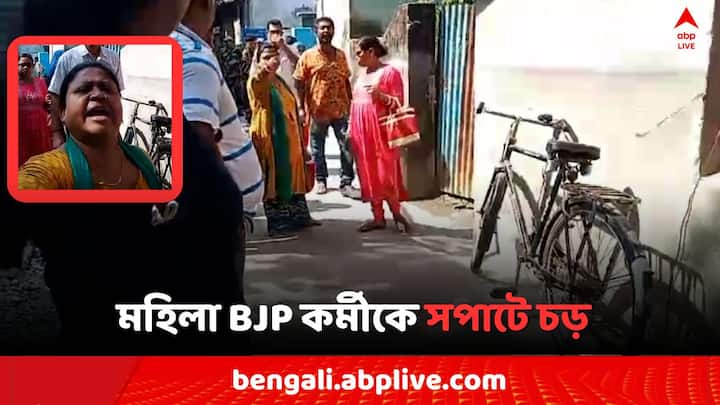 Lok Sabha Election 2024 TMC Worker slapped to BJP Worker in Balurghat Bangla News Lok Sabha Polls 2024: বালুরঘাটে মহিলা BJP কর্মীকে সপাটে চড় কষালেন মহিলা TMC কর্মী