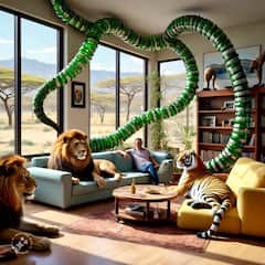 अगर शहर में एक साथ रहते इंसान और खतरनाक जानवर तो क्या होता? AI ने बनाया नामुमकिन को मुमकिन