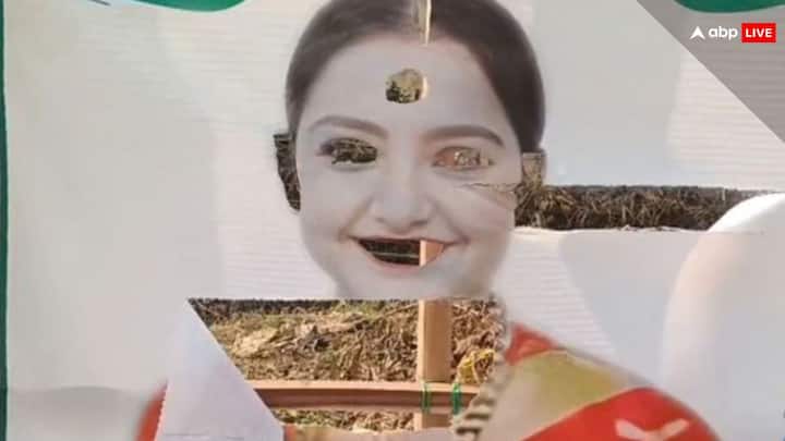 Lok Sabha Elections 2024 TMC candidate June Maliah photo banner teared in Paschim Medinipur West Bengal BJP Lok Sabha Elections 2024: TMC उम्मीदवार जून मालिया के बैनर से छेड़छाड़! फोटो से काट दिए आंख-होठ और कान; तनाव
