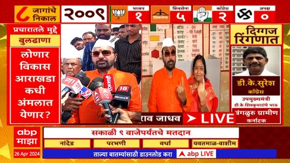 Prataprao Jadhav Buldana Loksabha :लोक आम्हाला मतरुपी आशिर्वाद देतील : प्रतापराव जाधव : ABP Majha