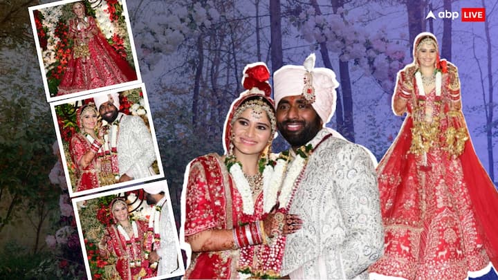 Arti Singh Wedding Pics: टीवी एक्ट्रेस आरती सिंह सुर्ख लाल जोड़े में दीपक चौहान की दुल्हन बन गई हैं. सोशल मीडिया पर आरती और दीपक की शादी के बाद की तस्वीरें खूब वायरल हो रही हैं. देखिए फोटोज...