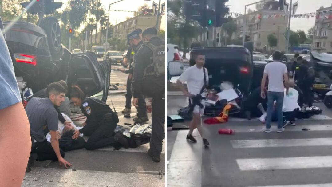 Israel minister Itamar Ben-Gvir accident Tel Aviv Benjamin Netanyahu Israeli Far-Right Minister Ben-Gvir Injured In Car Accident, Video Shows Car Flipping Near Intersection