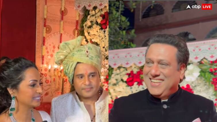 Kashmera Shah Touches Govinda Feet at Arti Wedding reaction viral ननद आरती सिंह की शादी में कश्मीरा शाह ने छूए गोविंदा के पैर, कहा- 'उन्होंने मेरे बच्चों को ब्लेस किया'