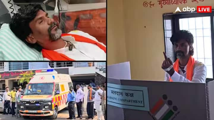Maharashtra Lok Sabha Election 2024 Phase 2 Manoj Jarange reached Polling Booth Via Ambulance vote Lok Sabha Election 2024: महाराष्ट्र में एम्बुलेंस से वोट डालने पहुंचे मनोज जरांगे, इस मुद्दे पर MVA और महायुती पर बरसे
