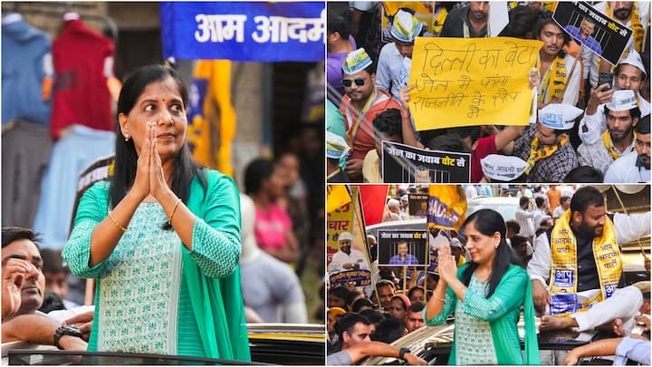 Delhi Chief Minister Arvind Kejriwal's wife, Sunita Kejriwal, made her debut in the Lok Sabha election campaign with a roadshow in support of AAP's East Delhi candidate Kuldeep Kumar.
