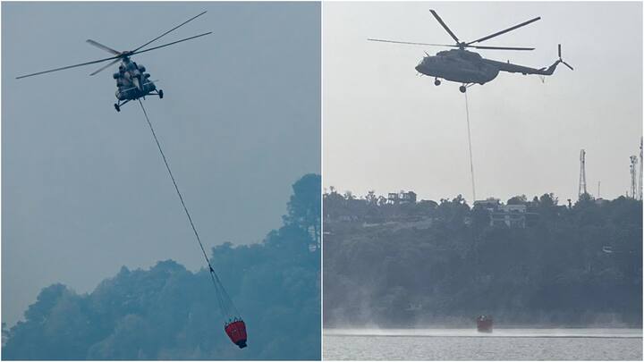 Uttarakhand Forest Fires IAF Continues Aiding Firefighting Op On Day 2 Nainital Haldwani Ramnagar CM Pushkar Singh Dhami Uttarakhand: 8 New Forest Fires In 24 Hours, IAF Chopper Assists Firefighting Efforts For 2nd Day