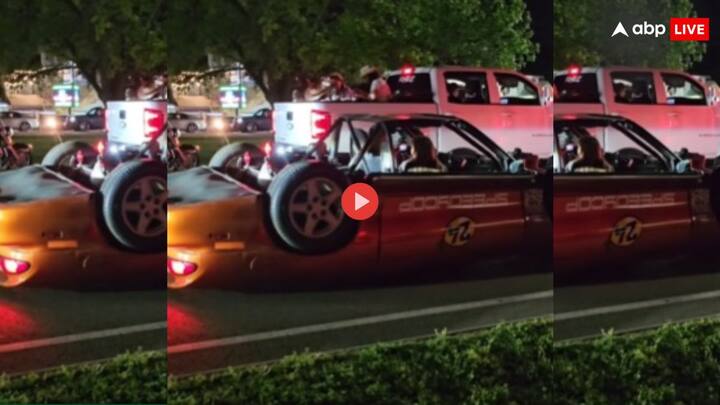 upside down car get viral on social media users shared there reaction Viral Car Video: कार ने किया ग्रैविटी को चैलेंज, इस तरह चल​ती दिखी अजीबोगरीब गाड़ी- यूजर्स बोले