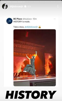 Diljit Dosanjh: ਦਿਲਜੀਤ ਦੋਸਾਂਝ ਨੇ ਰਚਿਆ ਇਤਿਹਾਸ ਕੈਨੇਡਾ ਦੇ BC ਸਟੇਡੀਅਮ 'ਚ 54 ਹਜ਼ਾਰ ਤੋਂ ਜ਼ਿਆਦਾ ਲੋਕਾਂ ਸਾਹਮਣੇ ਕੀਤਾ ਪਰਫਾਰਮ, ਤਸਵੀਰਾਂ ਵਾਇਰਲ