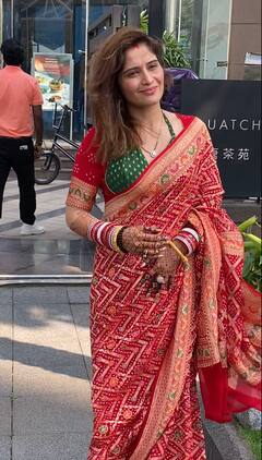 लाल साड़ी, हाथों में चूड़ा और मांग में सिंदूर... शादी के बाद पहली बार पति दीपक संग यूं स्पॉट हुईं नई नवेली दुल्हन आरती सिंह