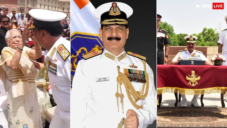 Who is Dinesh K Tripathi who take over as new Chief of Naval Staff Know details Who is Dinesh K Tripathi: एडमिरल दिनेश कुमार त्रिपाठी ने संभाला 26वें नेवी चीफ का प्रभार, पैर छू लिया मां का आशीर्वाद; 'विनाश-त्रिशूल' की संभाल चुके हैं कमान