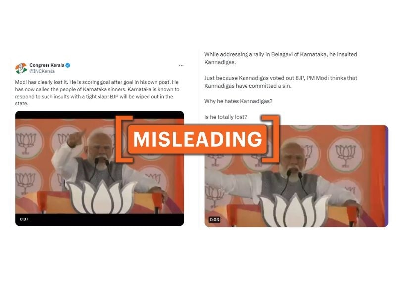 Fact Check: PM Modi Didn’t Call People Of Karnataka ‘Sinners’ In Poll Speech