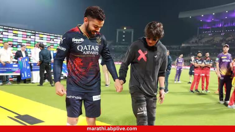 Virat Kohli is our Daamad KKR owner Shah Rukh Khan gives former India and RCB skipper new moniker Know Bollywood Entertainment Latest Update Marathi News IPL 2024 : 