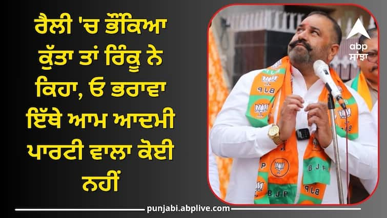 BJP candidate from Jalandhar Rinku got angry at aap Punjab politics: ਰੈਲੀ 'ਚ ਭੌਂਕਿਆ ਕੁੱਤਾ ਤਾਂ ਰਿੰਕੂ ਨੇ ਕਿਹਾ, ਓ ਭਰਾਵਾ ਇੱਥੇ ਆਮ ਆਦਮੀ ਪਾਰਟੀ ਵਾਲਾ ਕੋਈ ਨਹੀਂ, ਵੇਖੋ ਵੀਡੀਓ