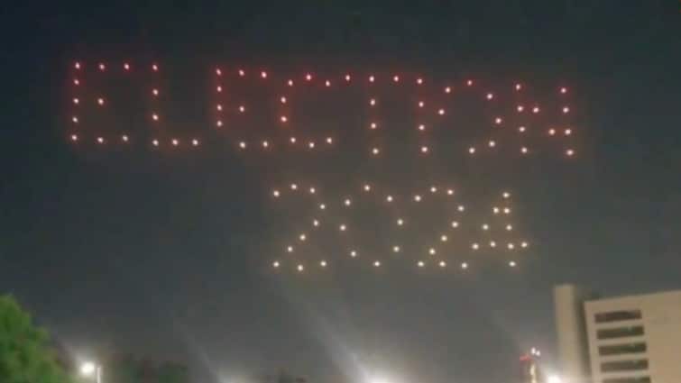 Lok Sabha Elections 2024 Ahmedabad Drone Message Urging People To Vote Ahead Of Polling Day Watch Ahmedabad Sky Lights Up With Message Urging People To Vote Ahead Of Polling Day: Watch