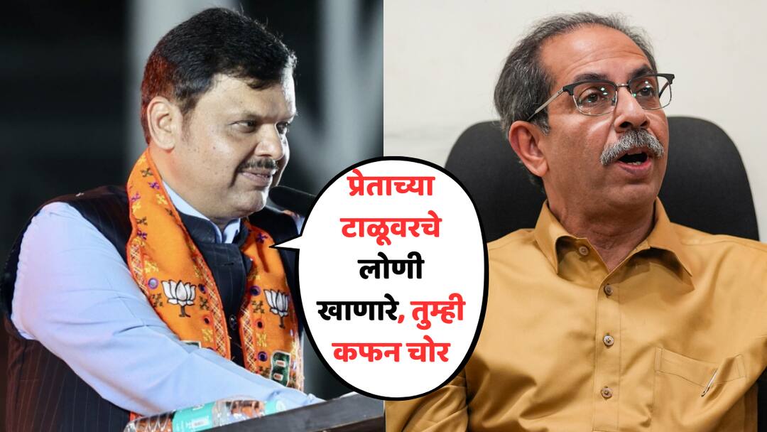 Devendra Fadnavis Attacks Uddhav Thackeray You Shroud Thieves Who Eat Butter On A Corpse s Palate Lok Sabha Election 2024 Marathi news प्रेताच्या टाळूवरचे लोणी खाणारे, तुम्ही कफन चोर; देवेंद्र फडणवीसांचा उद्धव ठाकरेंवर हल्लाबोल