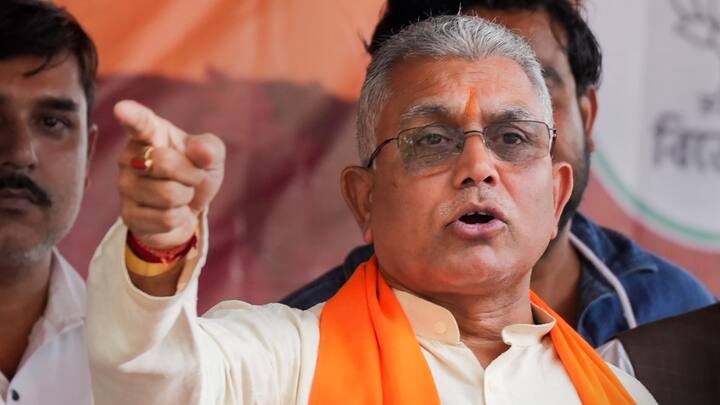 BJP Workers Returning From Yogi Adityanath Rally Attacked In Bengal DVC More area durgapur BJP Bus Returning From Yogi's Rally Attacked In Bengal's Durgapur, Dilip Ghosh Says 'Demonic Power In Play'