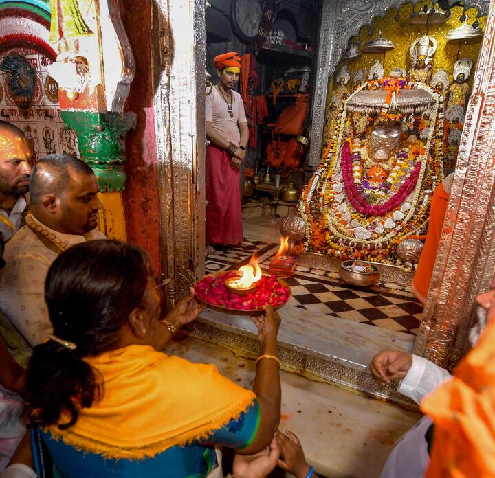 This is Murmu's first visit to the newly-built temple, the consecration ceremony for which was held on January 22. (Source: PTI)