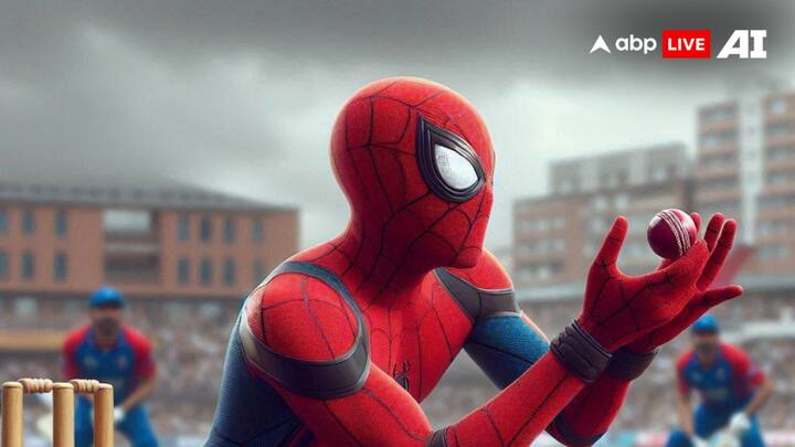 स्पाइडर मैन लोगों की मदद करता है और दुश्मनों को अपने जाल में बुरी तरह फंसा देता है. लेकिन यहां स्पाइडर मैन क्रिकेट के मैदान में कैच लेता हुआ दिख रहा है.