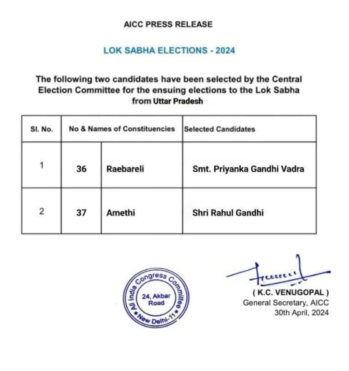 Lok Sabha Election 2024: रायबरेली से प्रियंका, अमेठी से राहुल गांधी उम्मीदवार, वायरल हो रही कांग्रेस की लिस्ट, जानें सच