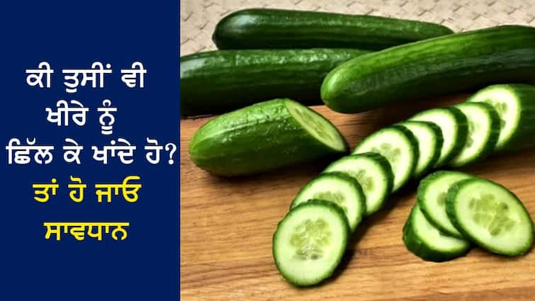 Do you also peel cucumber and eat it? So be careful, it can cause harm instead of benefit, know from the doctor ਕੀ ਤੁਸੀਂ ਵੀ ਖੀਰੇ ਨੂੰ ਛਿੱਲ ਕੇ ਖਾਂਦੇ ਹੋ? ਤਾਂ ਹੋ ਜਾਓ ਸਾਵਧਾਨ, ਫਾਇਦੇ ਦੀ ਬਜਾਏ ਪਹੁੰਚ ਸਕਦਾ ਹੈ ਨੁਕਸਾਨ, ਜਾਣੋ ਡਾਕਟਰ ਤੋਂ