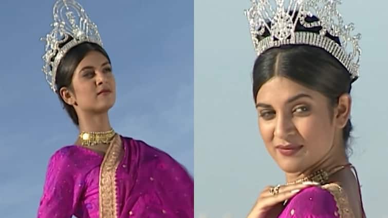 Sushmita sen old video viral actress posed wearing deep pink saree with crown and she fainted while shooting at taj mahal जब ताज के सामने पोज देते हुए बेहोश हो गई थीं मिस यूनिवर्स सुष्मिता सेन, फिर ऐसे पूरा किया था फोटोशूट
