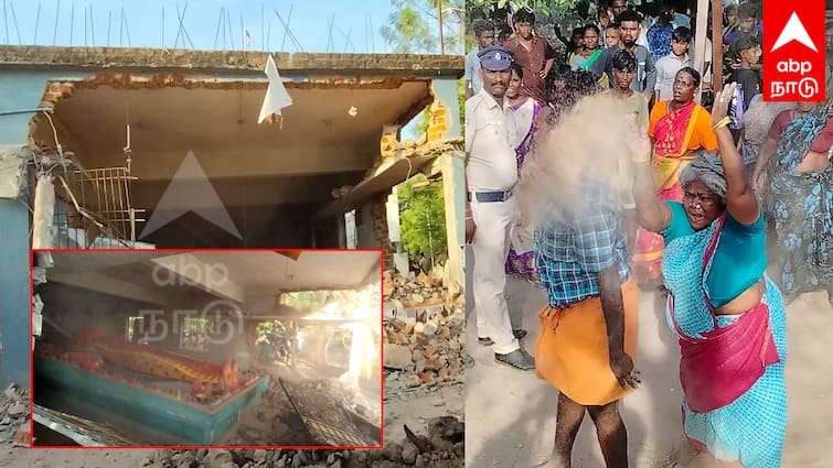 Villupuram news Demolition of the temple built by encroachment - TNN ஆக்கிரமித்து கட்டப்பட்ட கோயில் அகற்றம்.. மண்ணை வாரி சாபம் விட்ட பக்தர்கள் - அரண்டு போன அதிகாரிகள்