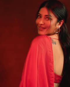 Shruti Haasan Makes The Vibe 'Red' In A Saree, PICS