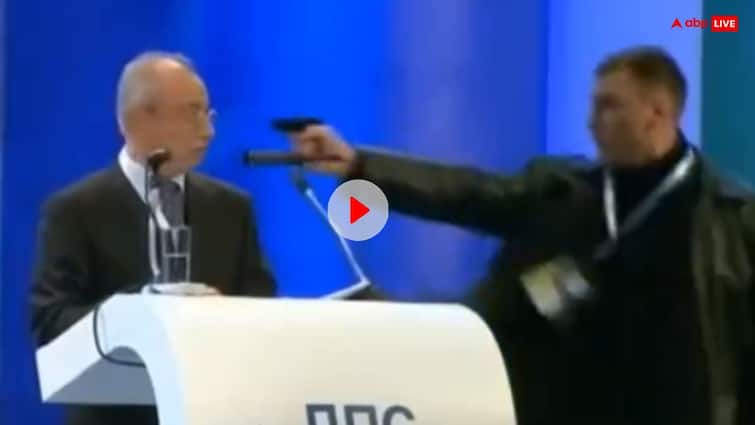 Bulgarian politician attack with pistol fire bullet stuck Firing video viral on Social Media सिर पर चली पिस्तौल, लेकिन नहीं निकली गोली, 11 साल बाद दोबारा क्यों वायरल हुआ यह वीडियो?