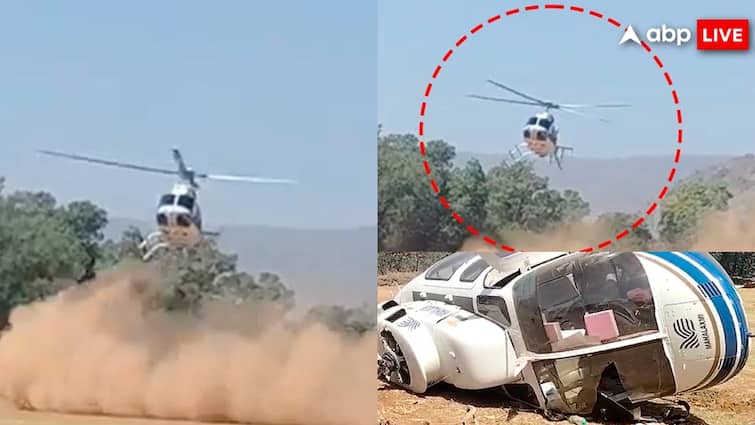 Maharashtra Shiv Sena Uddhav Thackeray Sushma Andhare helicopter crashed ann महाराष्ट्र में बड़ा हादसा, उद्धव गुट की नेता के लिए आया हेलीकॉप्टर हुआ क्रैश, तस्वीरें आई सामने