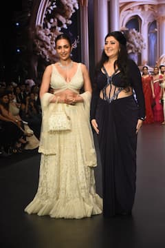 Malaika Arora Owns The Ramp In Opulant White Lehenga, PICS