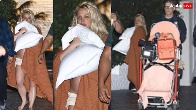 Hollywood singer Britney Spears Without Cloths Photos Viral on social media she covered himself in bedsheet and pillow बॉयफ्रेंड से झगड़ा कर बिना कपड़ों के होटल से भागी एक्ट्रेस, तकिया-चादर से ढके बॉडी पार्ट्स
