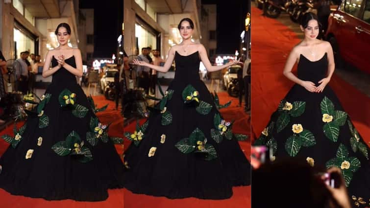 Urfi Javed Outfit New Black Butterfly Themed Gown goes viral on social media Urfi Javed: চোখের পলকে পোশাক ছেড়ে উড়ে গেল প্রজাপতির ঝাঁক! উরফির কালো গাউনে 'ম্যাজিক'