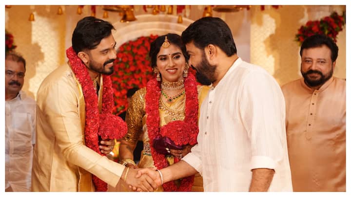 Malayalam actor Jayaram’s daughter Malavika Jayaram got married to a United Kingdom-based chartered accountant Navaneeth Gireesh.