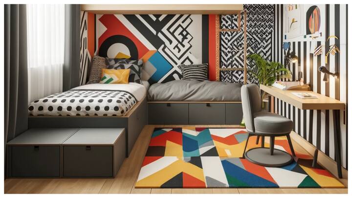 जगह का इस्तेमाल: खिलौने, किताबें और कपड़े रखने के लिए जगह बनाएं. खुली अलमारियां और टोकरियां इस्तेमाल करें ताकि बच्चे अपनी चीजें आसानी से संभाल सकें.