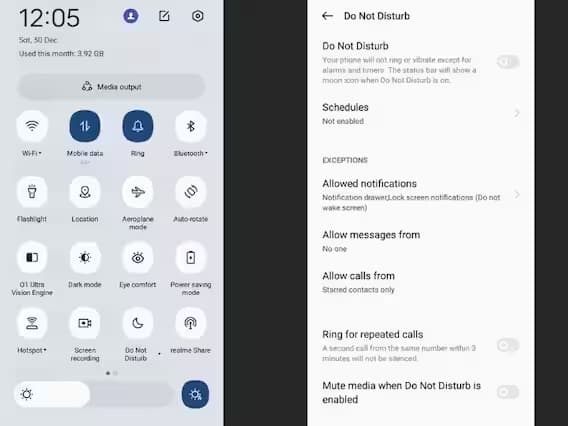 અમે જે સેટિંગ વિશે વાત કરી રહ્યા છીએ તે DND એટલે કે 'ડૂ નોટ ડિસ્ટર્બ' છે. જ્યારે તમે તેને ચાલુ કરો છો, ત્યારે તમને માત્ર એલાર્મ અને ટાઈમર સંબંધિત માહિતી મળે છે અને બાકીનું બધું શાંત થઈ જાય છે. જો કે, અપવાદ નામનો એક વિકલ્પ છે જે તમને અમુક સંદેશાઓ અને કૉલ્સ માટે મુક્તિ આપે છે.